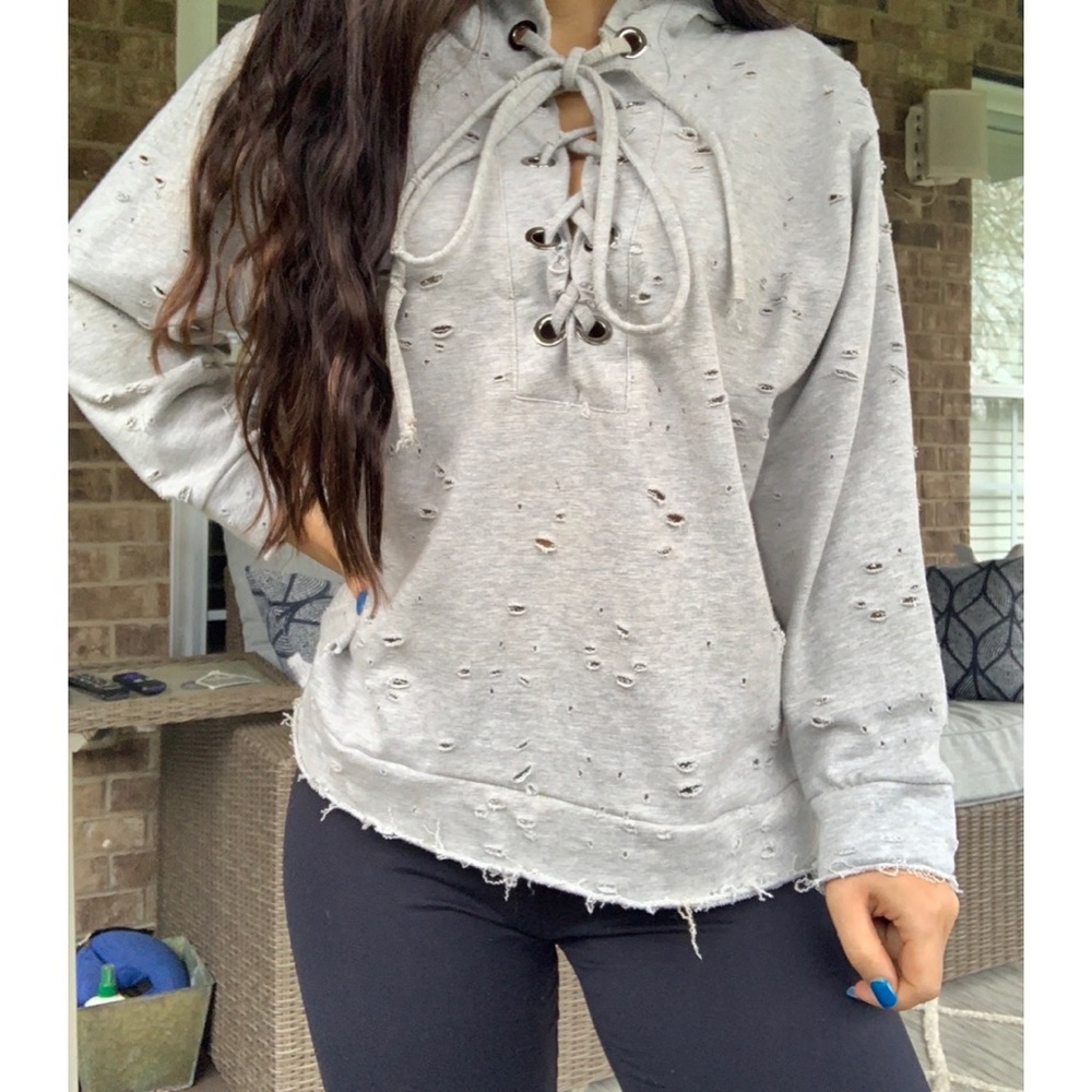 Boutique Distressed Hoodie